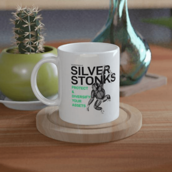 Silver Stonks Success Coffee Mug Protect and Diversify Your Assets