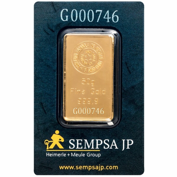 SEMPSA 50 Gram gold bar sold through Silver Stonks
