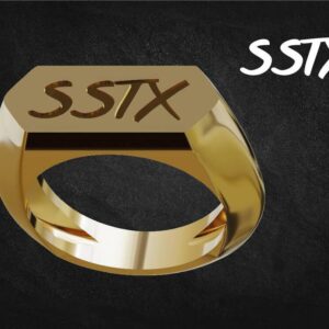 Gold SSTX Rectangle Signet Ring - 18k Gold