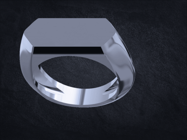 Blank Rectangle Signet Ring - Sterling Silver