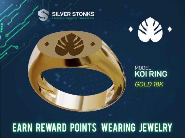 Gold Leaf Elipse Signet Ring - 18k Gold