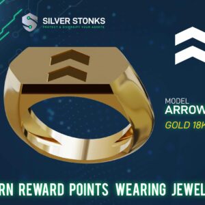 Gold Arrow Rectangle Signet Ring - 18k Gold