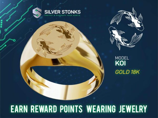 koi fish circle signet ring 18k gold
