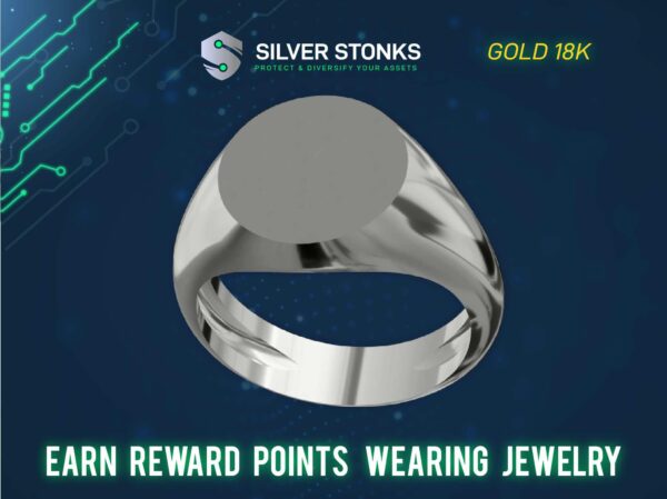 Silver Stonks Blank Circle Signet Ring
