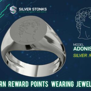 Silver Stonks Adonis Circle Signet Ring