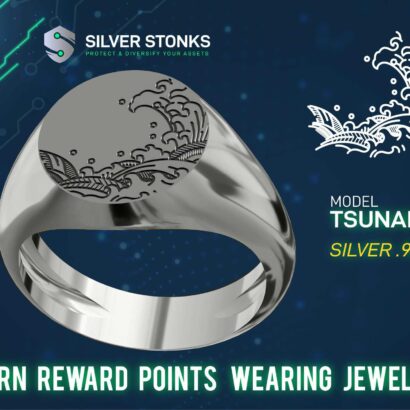 Silver Stonks Tsunami Circle Signet Ring
