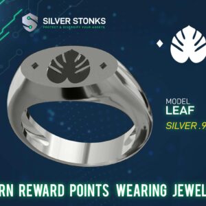 Leaf Elipse Signet Ring - Sterling Silver
