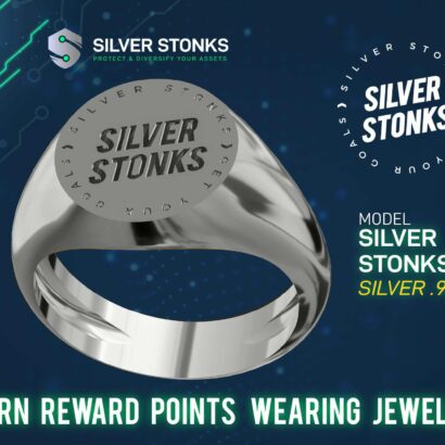 Silver Stonks Circle Signet RIng