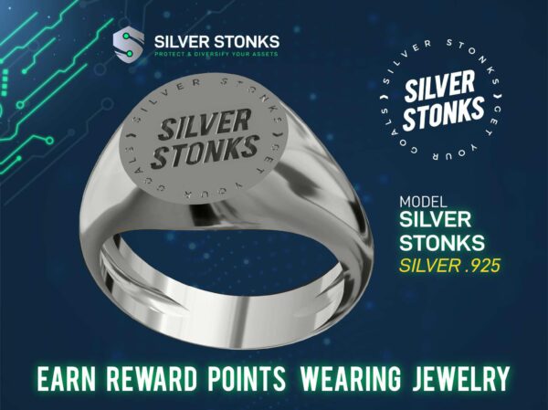Silver Stonks Circle Signet RIng