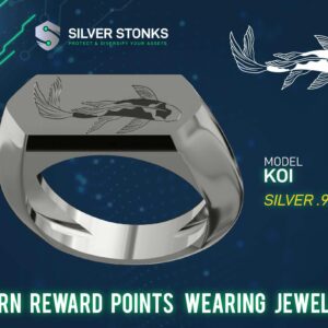 Koi Rectangle Signet Ring - Sterling Silver