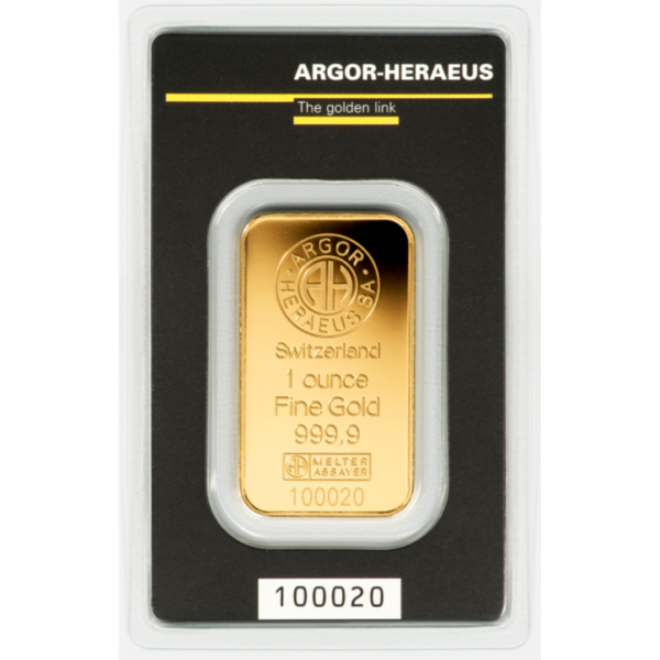 1 oz gold bar Argor-Heraeus