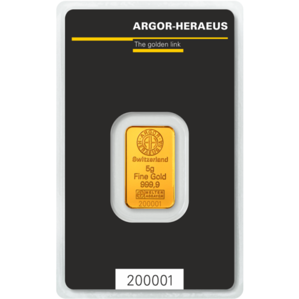5 gram gold bar Argor-Heraeus