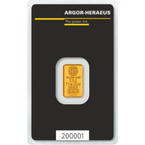2,5 gram gold bar Argor-Heraeus