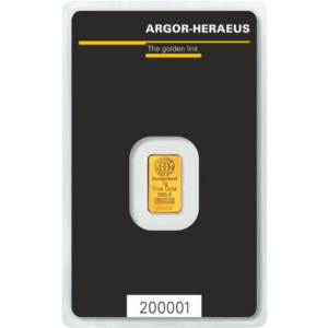 1 gram gold bar Argor-Heraeus
