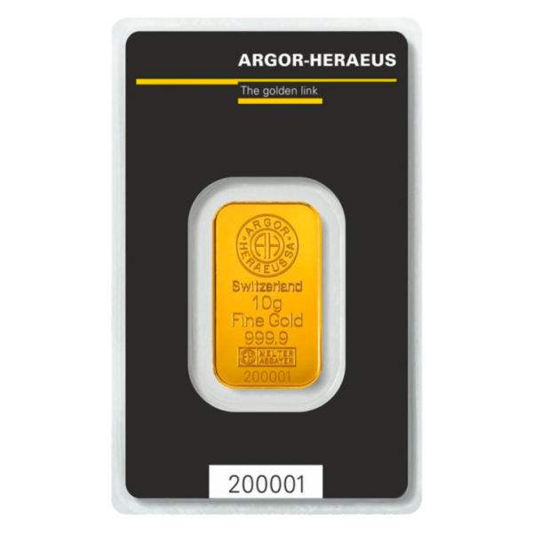 10 gram gold bar Argor-Heraeus